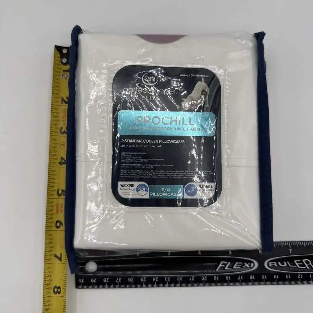 Serta Perfect Sleeper Elite ProChill Cooling Pillowcases Queen White Set of 2
